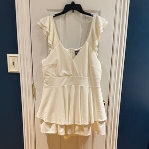 ARULA Cream Romper Mini Dress